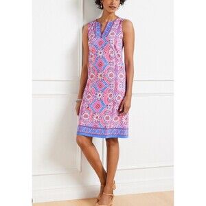Talbots Plus 1X Effortless Floral Tiles Shift Dress Sleeveless Pullover $139 NWT